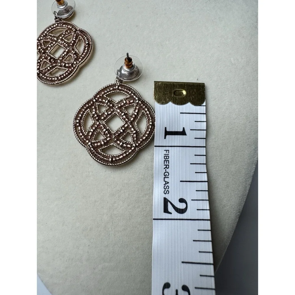 Women's Bohemian Gold Plated Earrings Beaded Rose Gold Beads New
